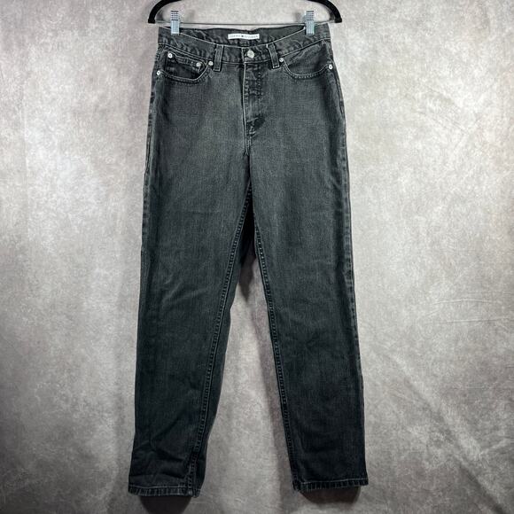 Vintage‎ Tommy Hilfiger Jeans Womens 10 Black Denim Straight High Rise 90s Y2K - Picture 1 of 13